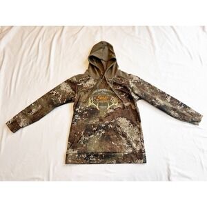 She Outdoor Hoodie Women's Size XS Green Camo Pullover Sweatshirt